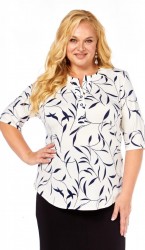  Блузка 4063 Plus Size бело-синий