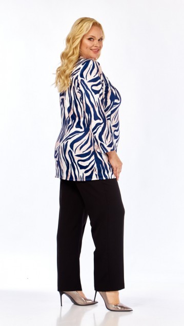 Abbi Блузка 4072сине-кремовая гамма фото 5