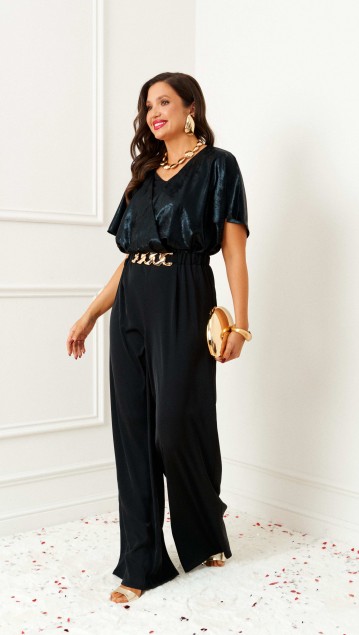 Beautiful&Free Комбинезон 6391 черный/бархатный фото 4