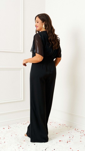 Beautiful&Free Комбинезон 6391 черный/прозрачный фото 5