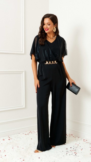 Beautiful&Free Комбинезон 6391 черный/прозрачный фото 3