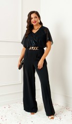  Комбинезон 6391 черный/прозрачный