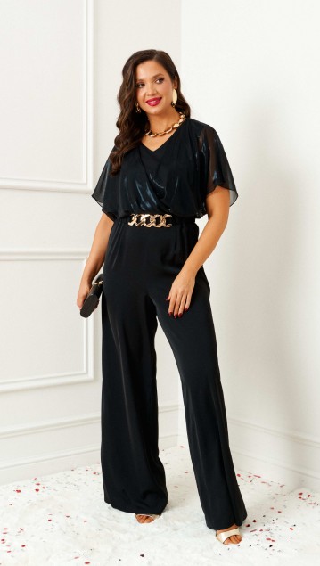 Beautiful&Free Комбинезон 6391 черный/прозрачный 