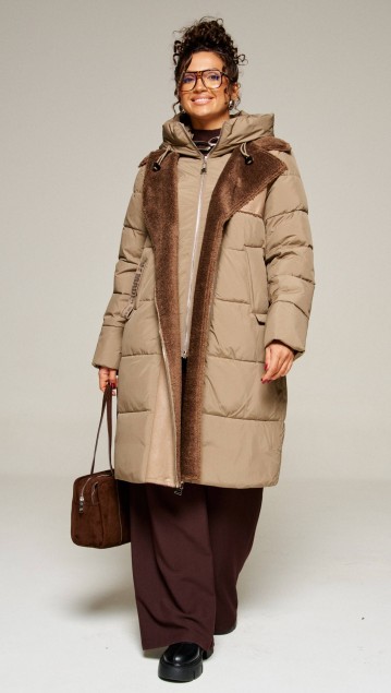 Beautiful&Free Пальто 8011 капучино фото 3