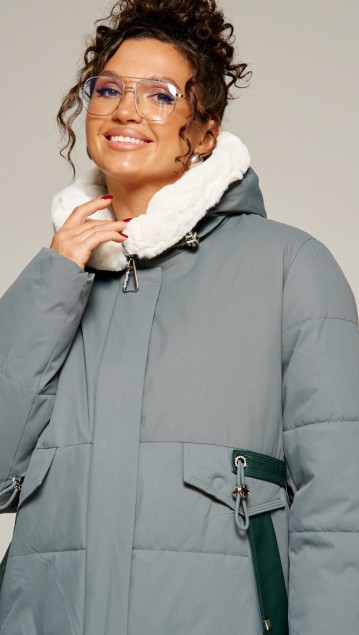 Beautiful&Free Пальто 8019 полынь фото 5