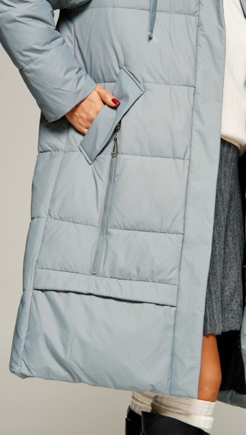 Beautiful&Free Пальто 8022 серо-голубой фото 4