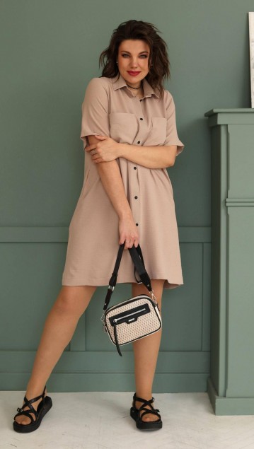 BegiModa Платье Платье 1007 кэмел фото 7