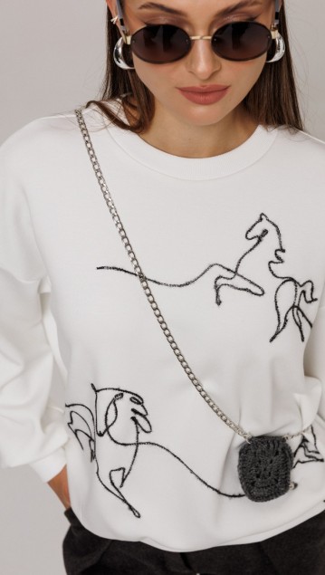 BUTER Джемпер 3213 Молочный фото 2