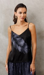  Блузка 3224 Черный + синий