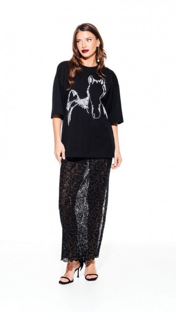 Elletto Джемпер 3938 Черный фото 4