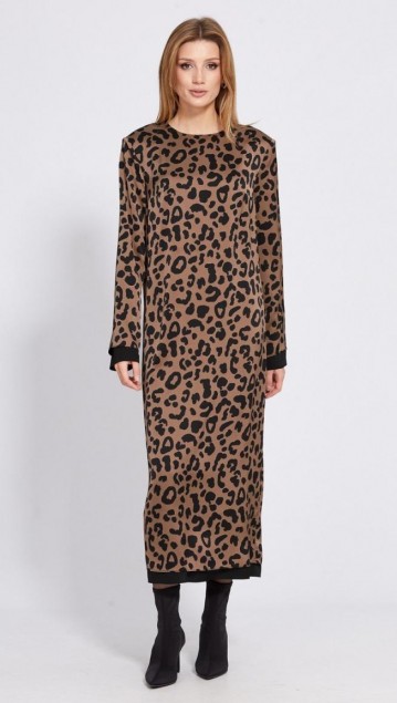 EOLA STYLE Платье 2513 Коричневый  леопард 
