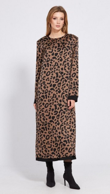 EOLA STYLE Платье 2513 Коричневый  леопард фото 2