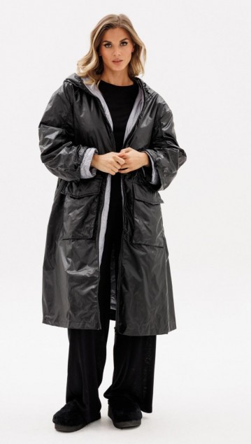 EOLA STYLE Пальто 2775 Черный/серый 