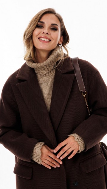 EOLA STYLE Пальто 2894 Коричневый фото 4 EOLA STYLE Пальто 2894 Коричневый фото 4