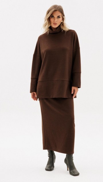 EOLA STYLE Юбка 2972 Темный шоколад 