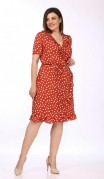 Lady Secret Платье 3698 Красно-оранжевый+горошек фото 5