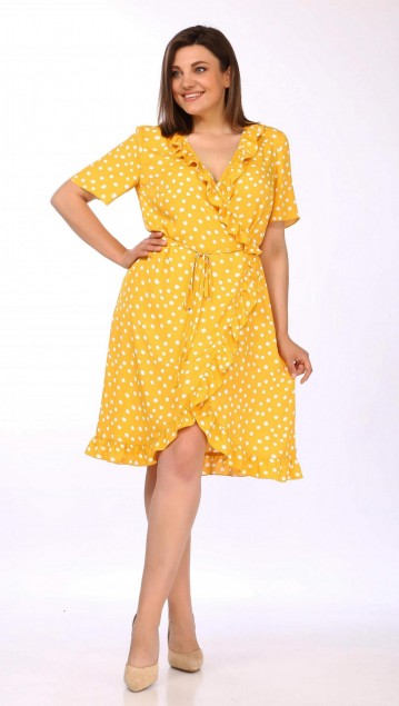 Lady Secret Платье 3698 Желтый+горошек 