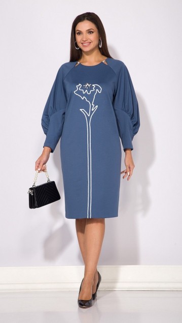 Лилиана Платье 1253 Серо-голубой 