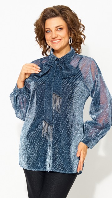 Лилиана Блузка 1496 Синий фото 4