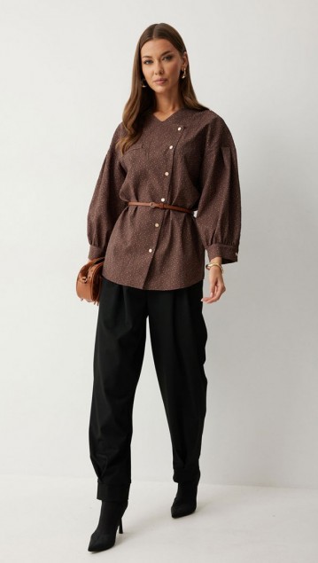 Люше Блузка 4217 Коричневый фото 4