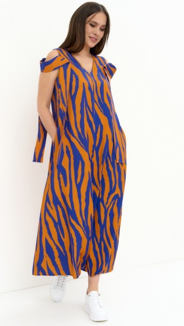 Magia Mody Платье 2254 Оранжевый + синий фото 4