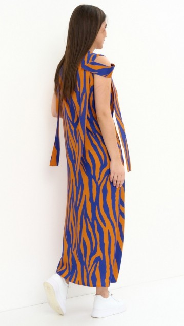 Magia Mody Платье 2254 Оранжевый + синий фото 3