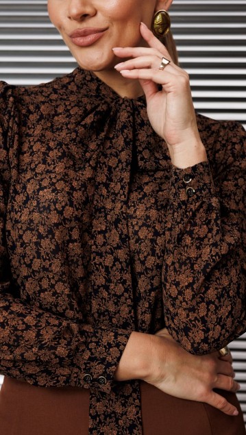 Мода Юрс Блузка 25-2808bl Терракот + темно-синий фото 3