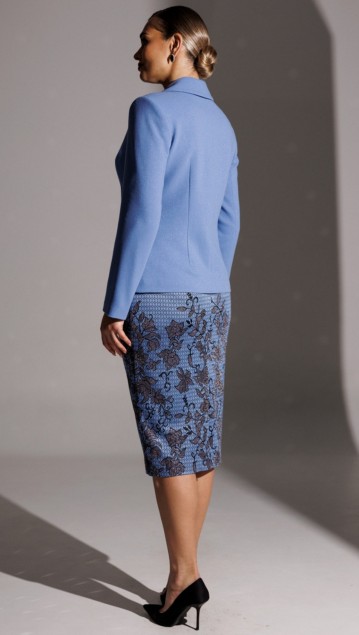 Мода Юрс Костюм 25-2942 Голубой принт фото 5