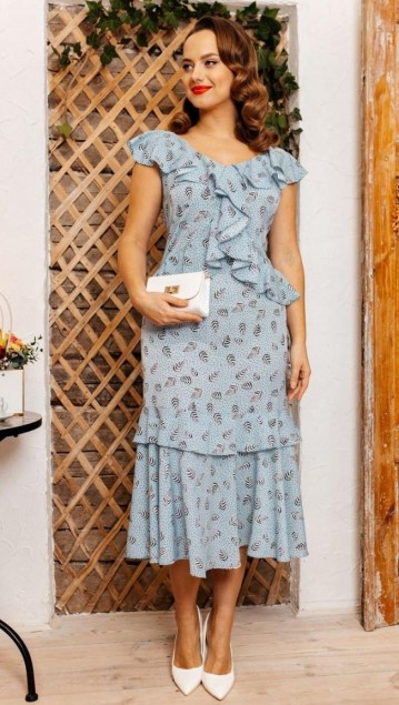Мода Юрс Платье 2559 Голубой 