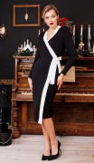 Мода Юрс Платье 2836 Черный, молочный фото 2