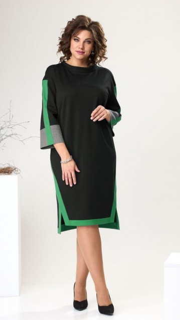 Romanovich Платье 1-2465 Чёрный/зеленый 