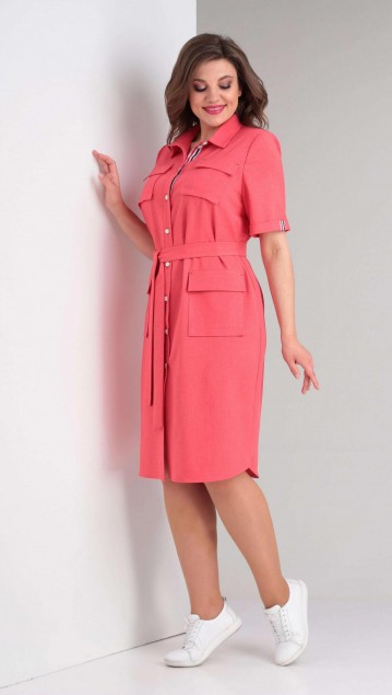 Vilena fashion Платье 805 коралл фото 3