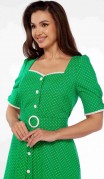Vilena fashion Платье 892 зеленый в горох фото 4